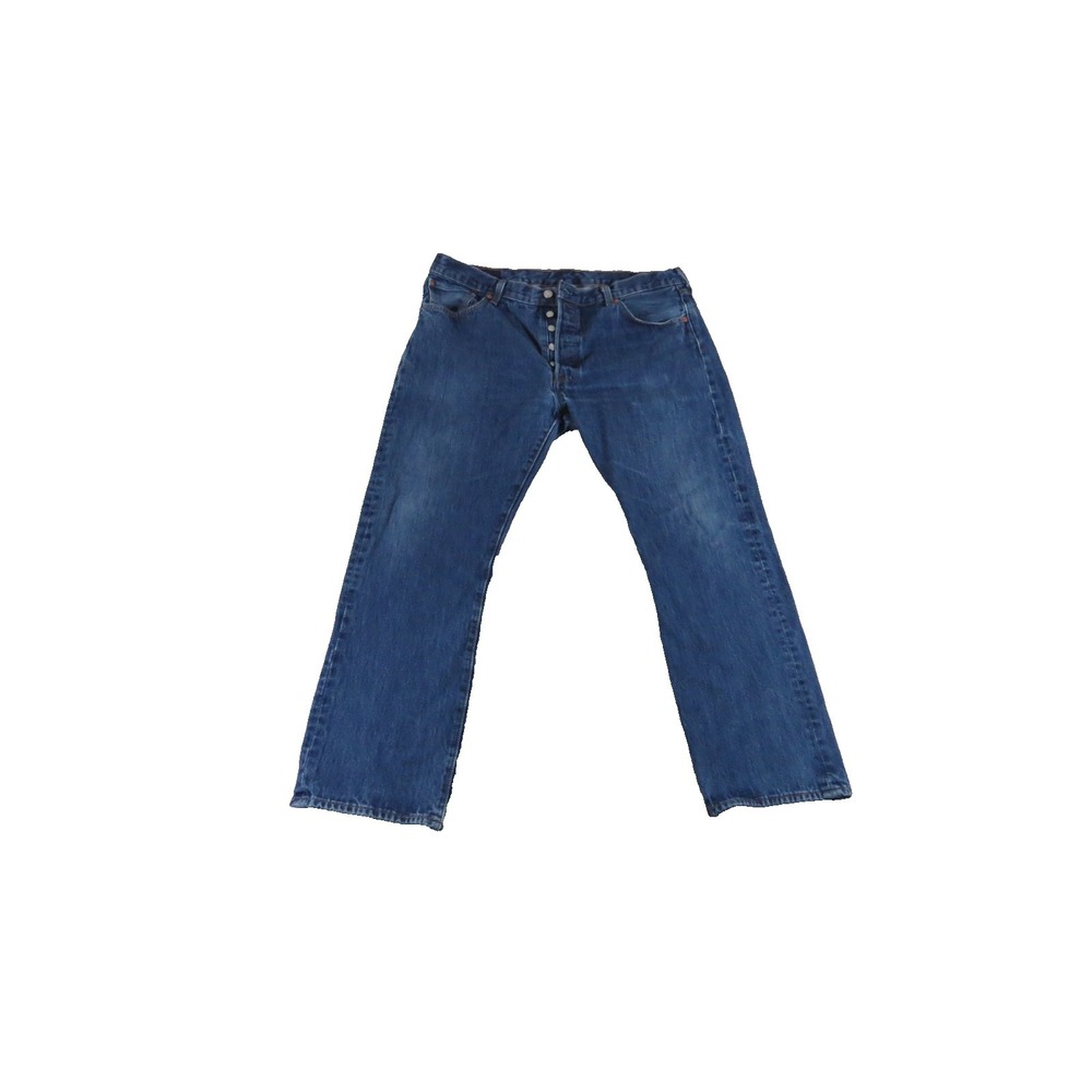 Levi 501 Original Jeans Men 38x30 Blue Denim Button Fly Straight Leg Medium Wash